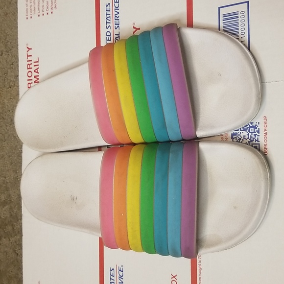 Rainbow Slipper Slides Sz. 9/10 - Picture 2 of 5